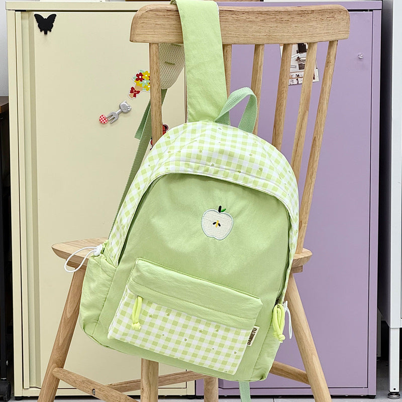 Playful Gingham Patterned Backpack Kalsten