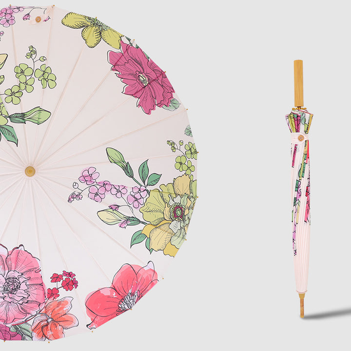 Women's Foldable Sun Shade Umbrella with Artistic Design Kalsten