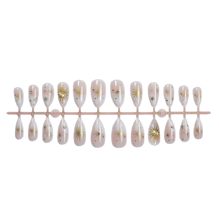 Artificial nail set with luxurious 3D star and glitter elements Kalsten