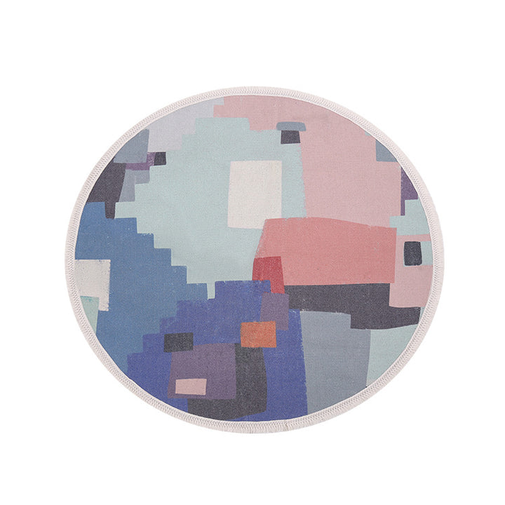 Round Decorative Living Room Carpet with Modern Geometric Pattern Kalsten