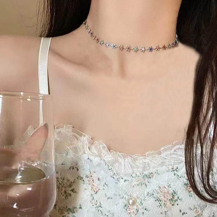 Floral Charm Choker Necklace Kalsten