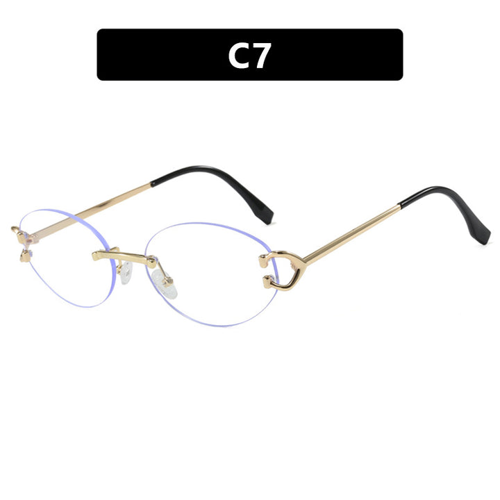 Women's elegant oval-shaped sunglasses with fashionable metal frame Kalsten