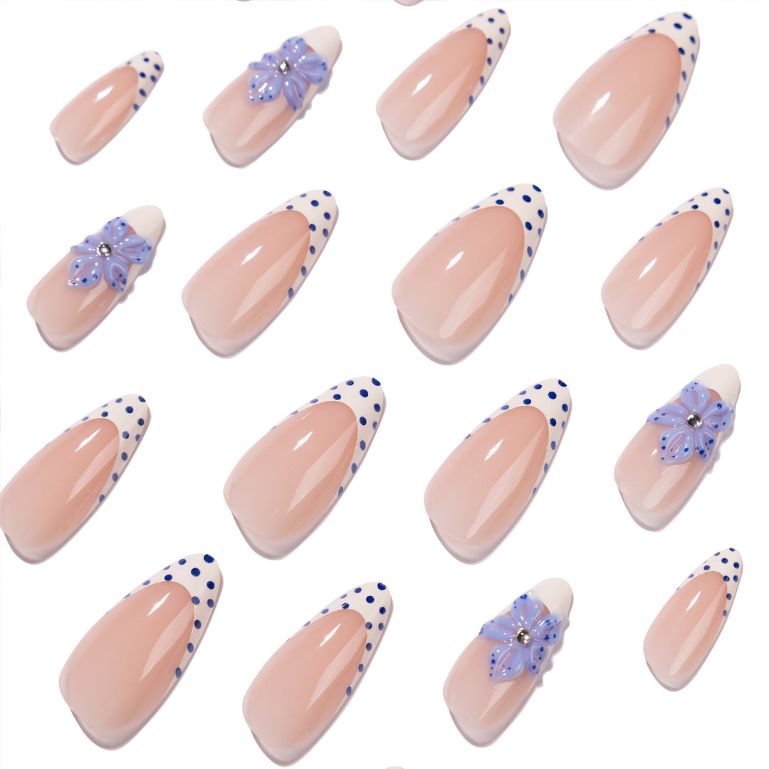 Artful stiletto nails with floral design Kalsten
