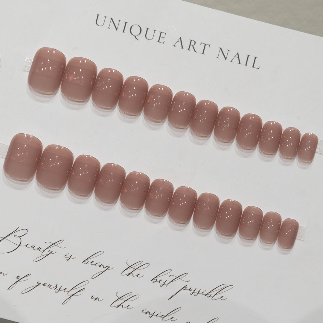 Elegant Natural Glossy Press-On Nails
