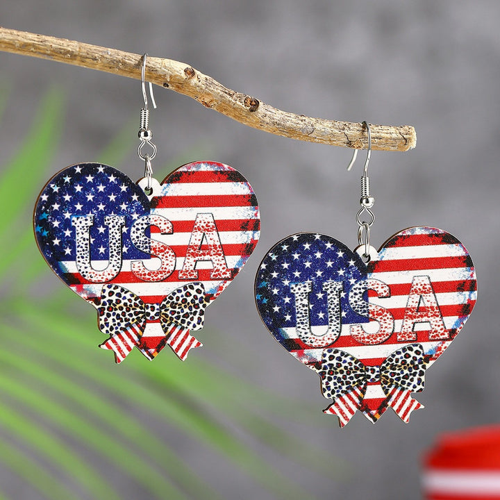Women's eye-catching statement earrings can shape with flag motif Kalsten