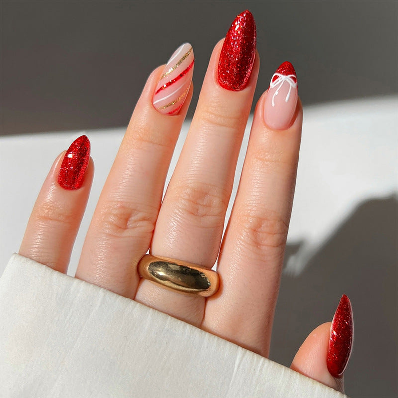 Elegant Glittering Press-On Nail Set Kalsten