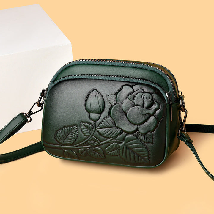 Embossed Floral Crossbody Bag