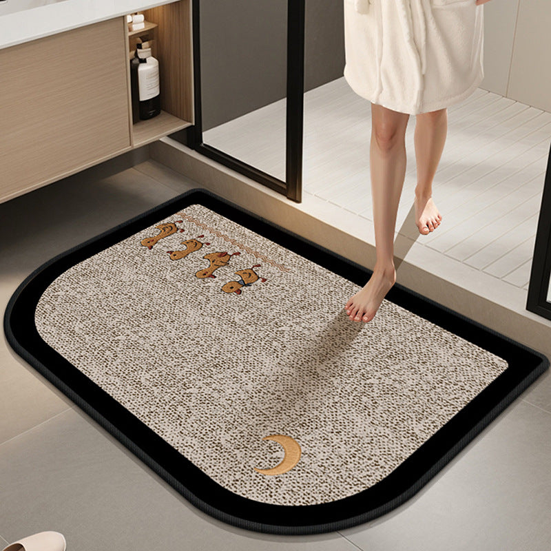Absorbent Non-Slip Bath Mat with Winter Theme