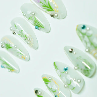 Floral Decorative Press-On Nail Extensions Kalsten
