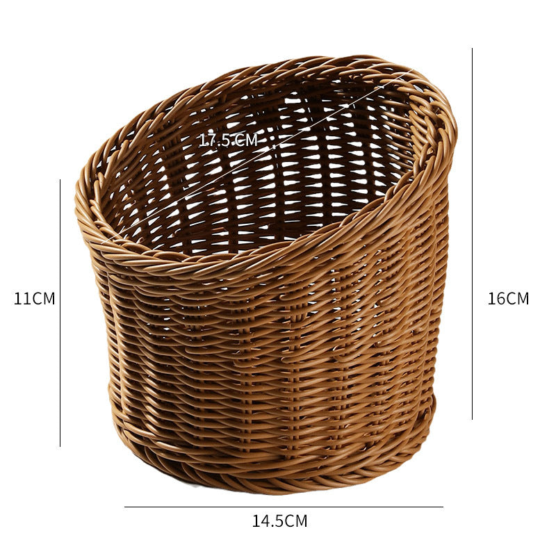 Handcrafted Round Wicker Serving Bowl Kalsten