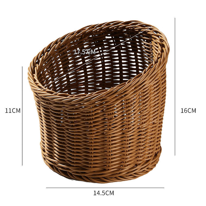 Handcrafted Round Wicker Serving Bowl Kalsten