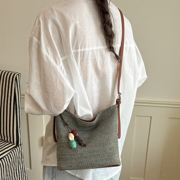 Woven Slouchy Shoulder Bag