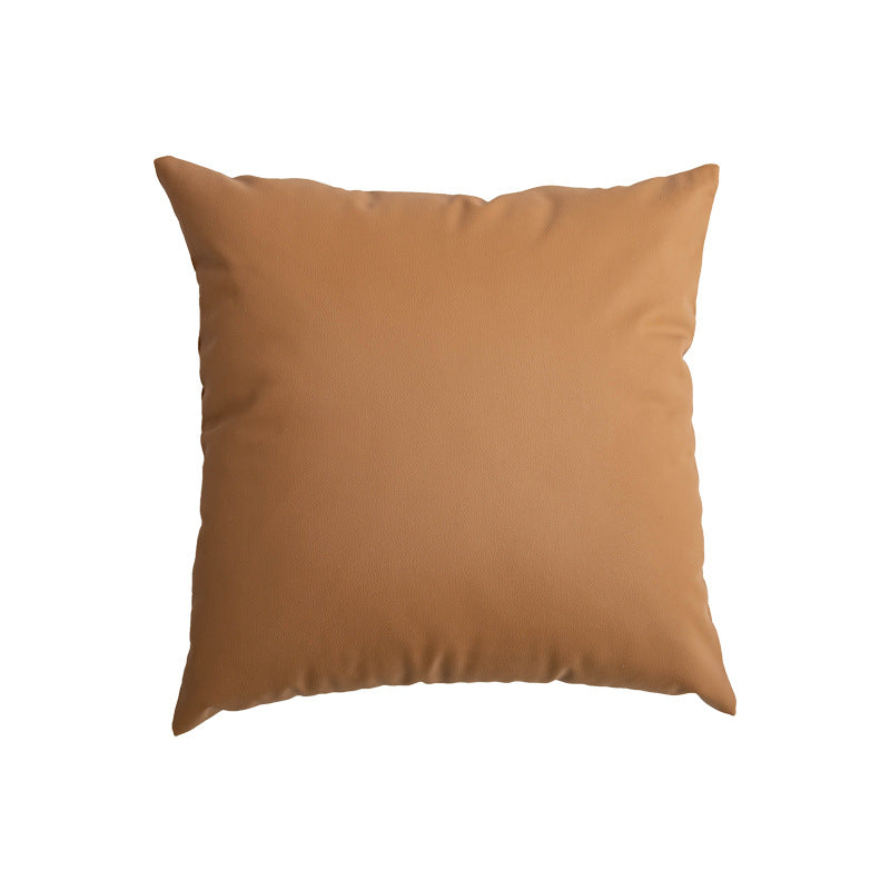 Square Textured Linen-Feel Decorative Throw Pillow Cover with Hidden Zipper