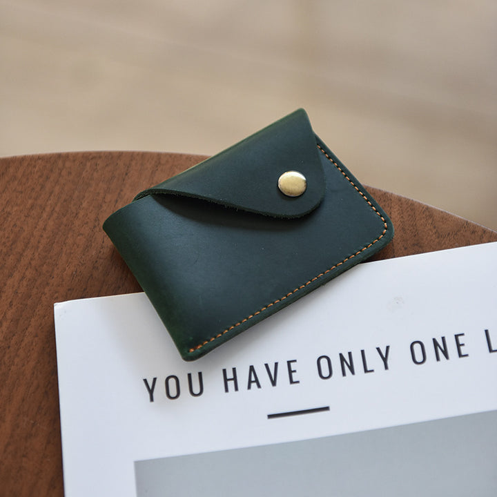 Premium Leather Buttoned Cardholder Kalsten