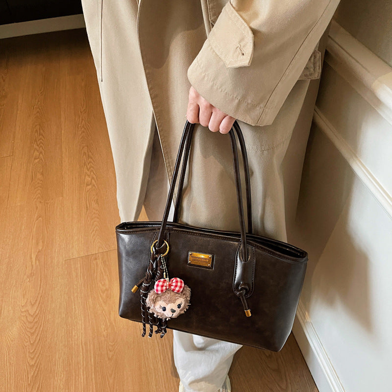 Classic Structured Leather Tote Bag Kalsten