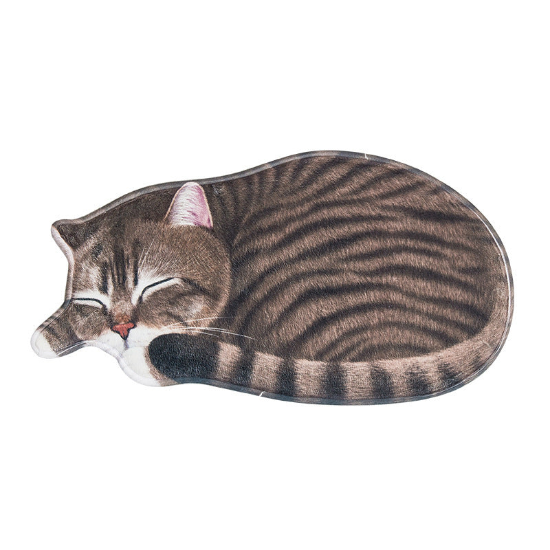 Cartoon Cat-Themed Plush Bath Mat Kalsten