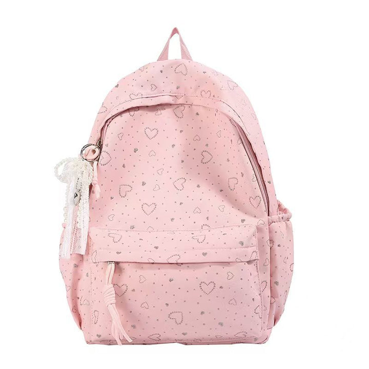 Heart-Embellished Casual Backpack Kalsten