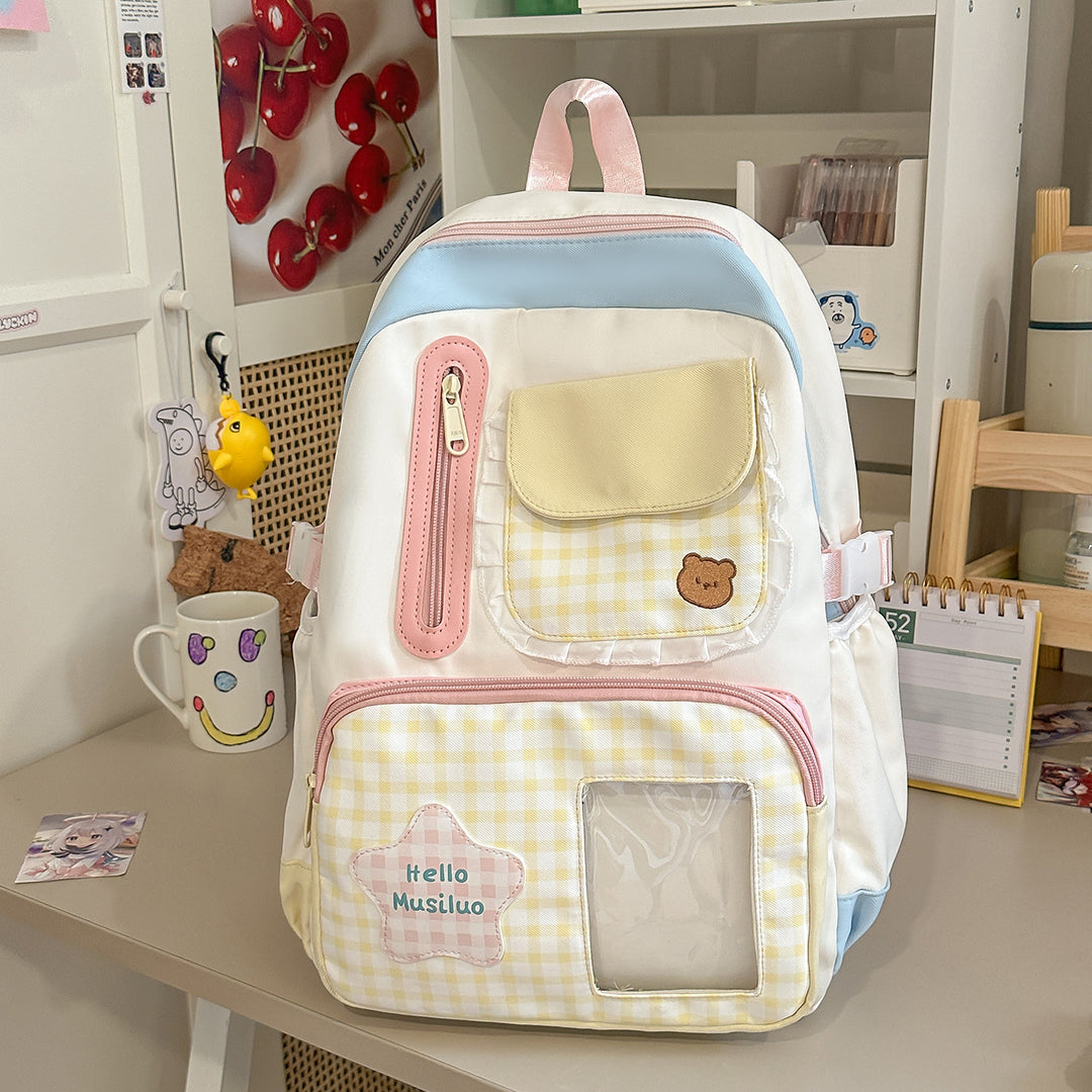 Stylish Gingham Print Backpack Kalsten