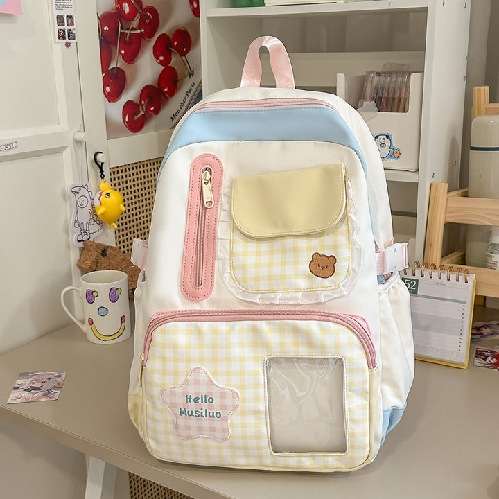 Stylish Gingham Print Backpack Kalsten