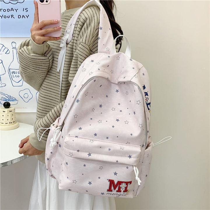 Stylish Star-Embellished Corduroy Backpack Kalsten