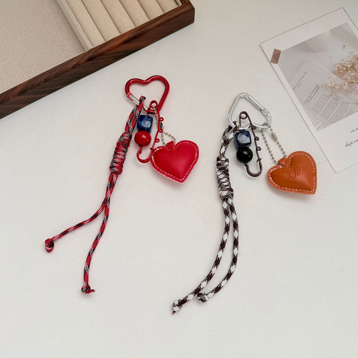 Heart-Shaped Leather Keychain Kalsten