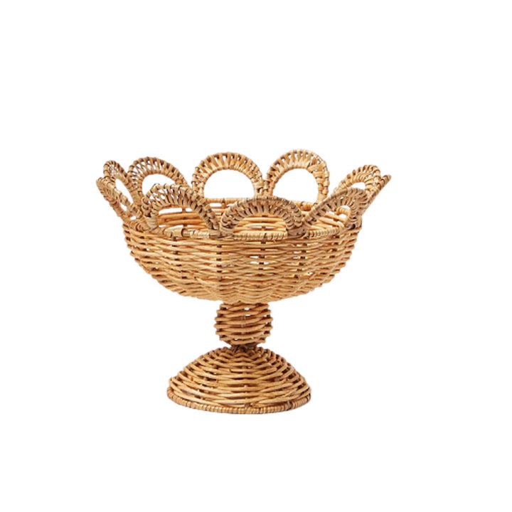 Elegant round decorative basket in floral design Kalsten