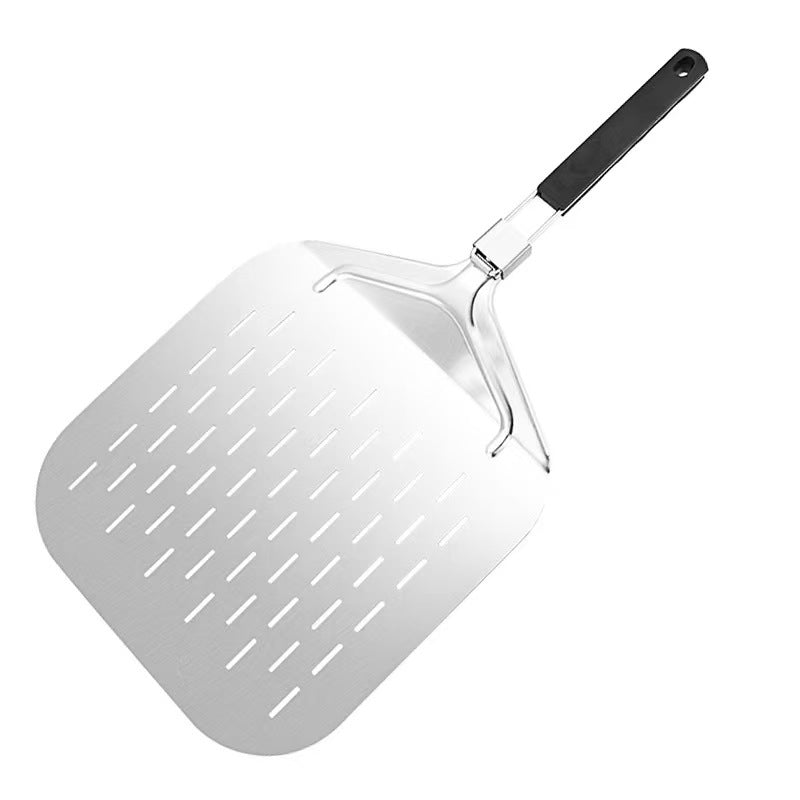 long-handled perforated pizza peel set with wooden handle stainless steel cutter and triangle server Kalsten