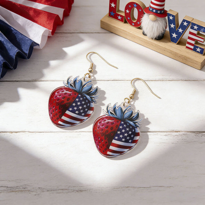 Women's eye-catching statement earrings made of acrylic with patriotic bow pendant Kalsten