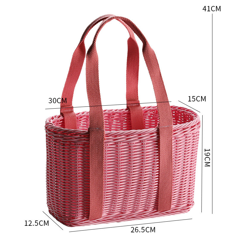 Unisex Robust braided shopping basket with comfortable fabric handles Kalsten