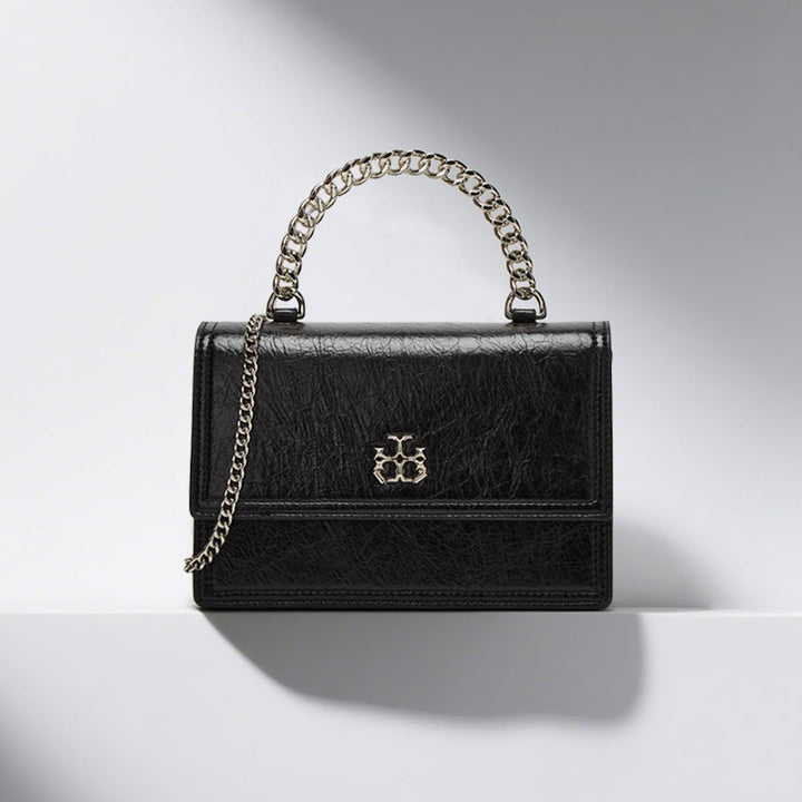Elegant Leather Shoulder Bag with Chain Strap