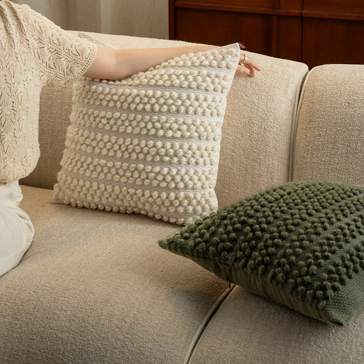 Structured knitted cushion with bobble look Kalsten