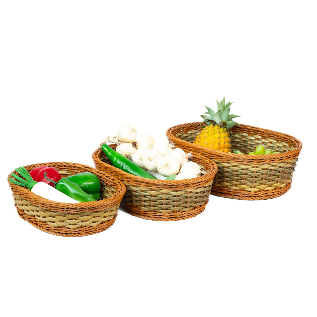 Women's Oval Willow Basket Set with Handwoven Details Kalsten