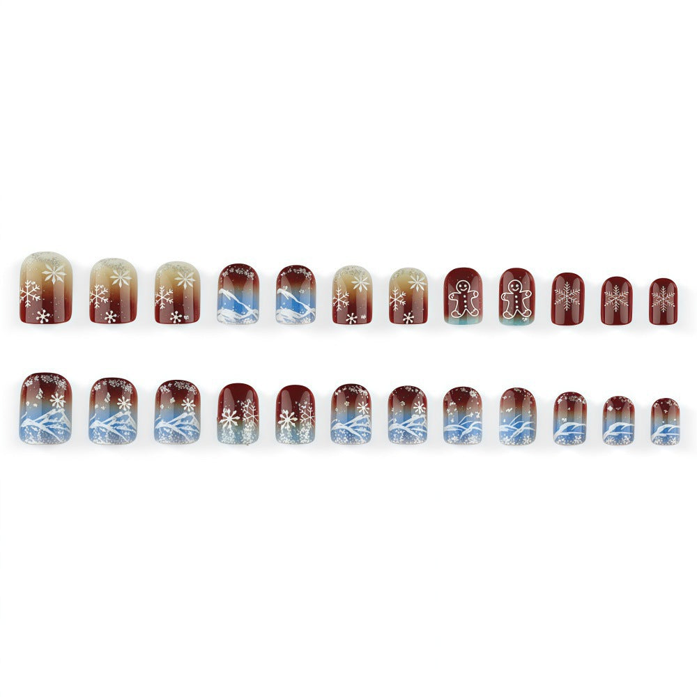 Artificial nails with festive snowflake and gingerbread motif Kalsten