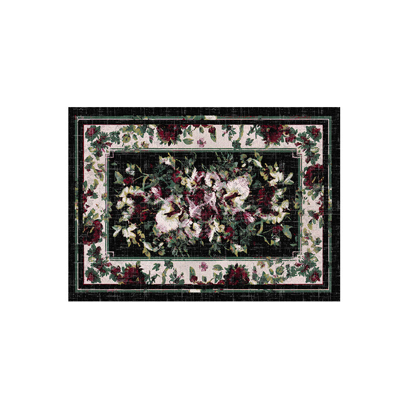 Vintage Floral Print Area Rug Kalsten