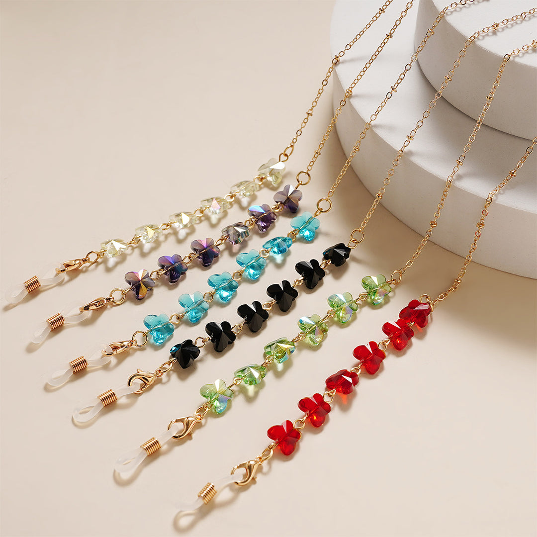 Floral-Embellished Eyewear Chain kalsten