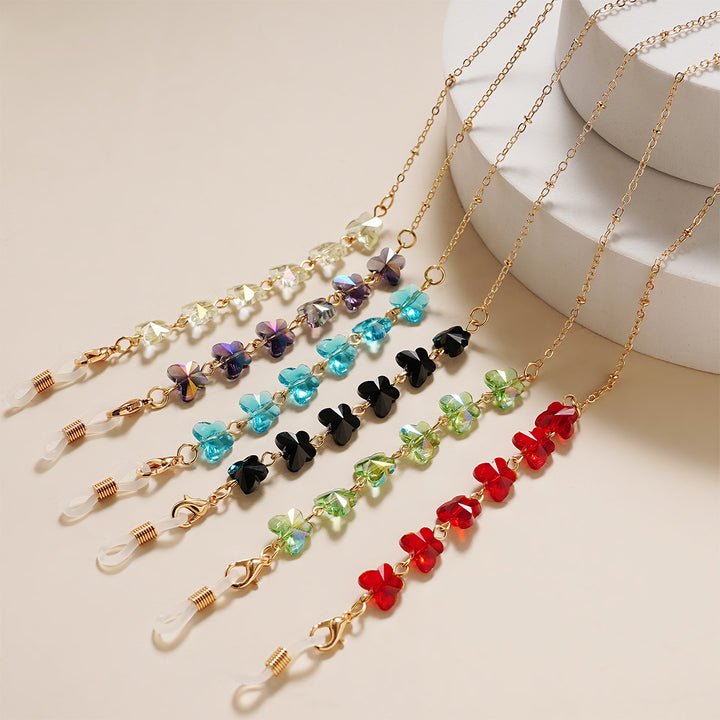 Floral-Embellished Eyewear Chain kalsten
