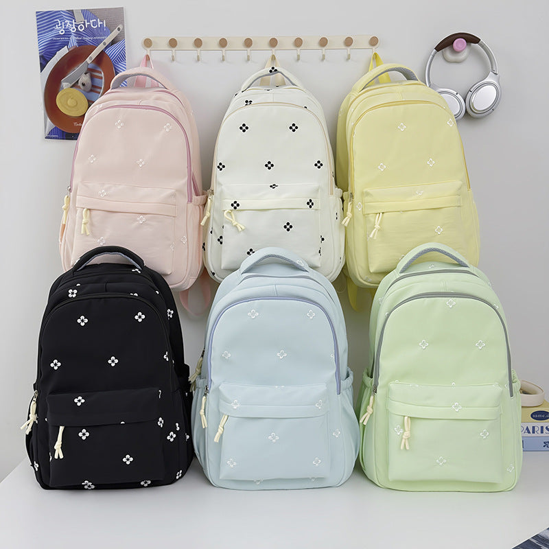 Embroidered Floral Patterned School Backpack Kalsten