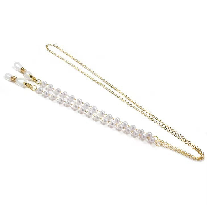 Pearl-Embellished Eyewear Retainer Chain Kalsten