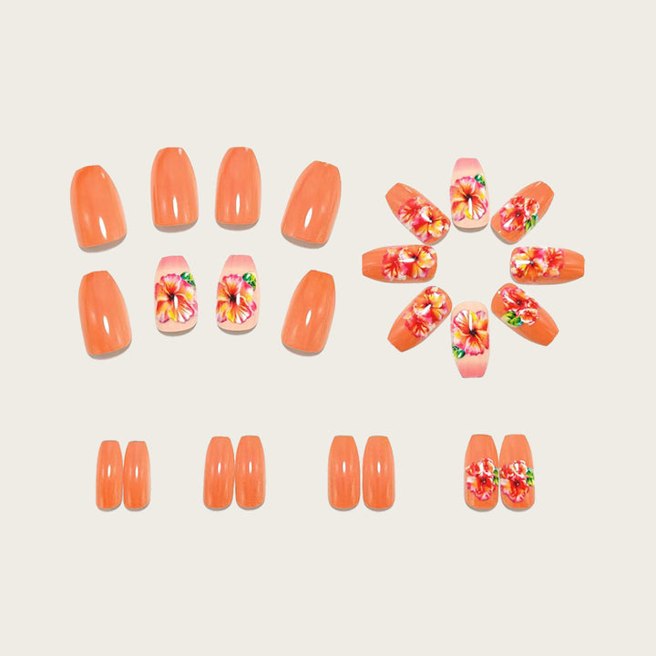 Artificial nails with floral drop design Kalsten