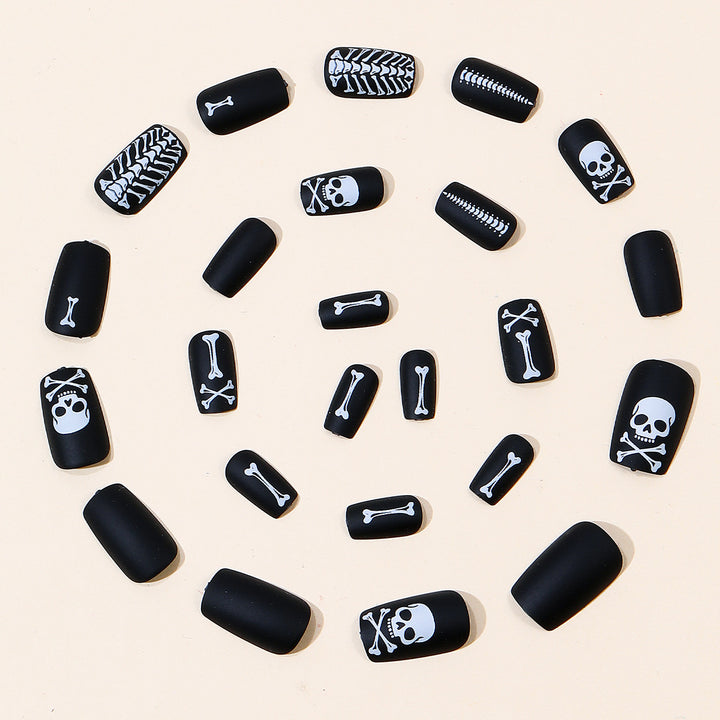 Gothic Skeleton-Themed Nail Art Extensions Kalsten