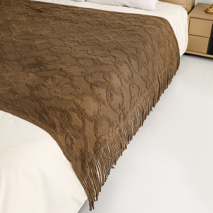 Decorative Fringe Throw Blanket Kalsten