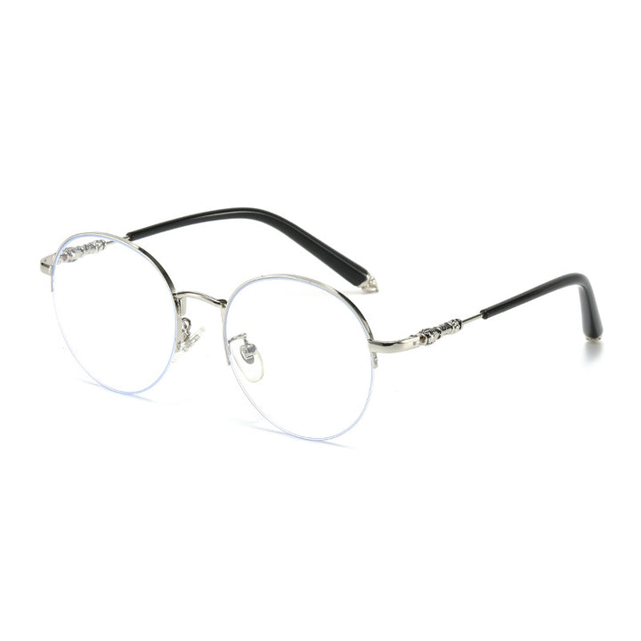 Women's round sunglasses with elegant metal frame and comfortable nose pads Kalsten