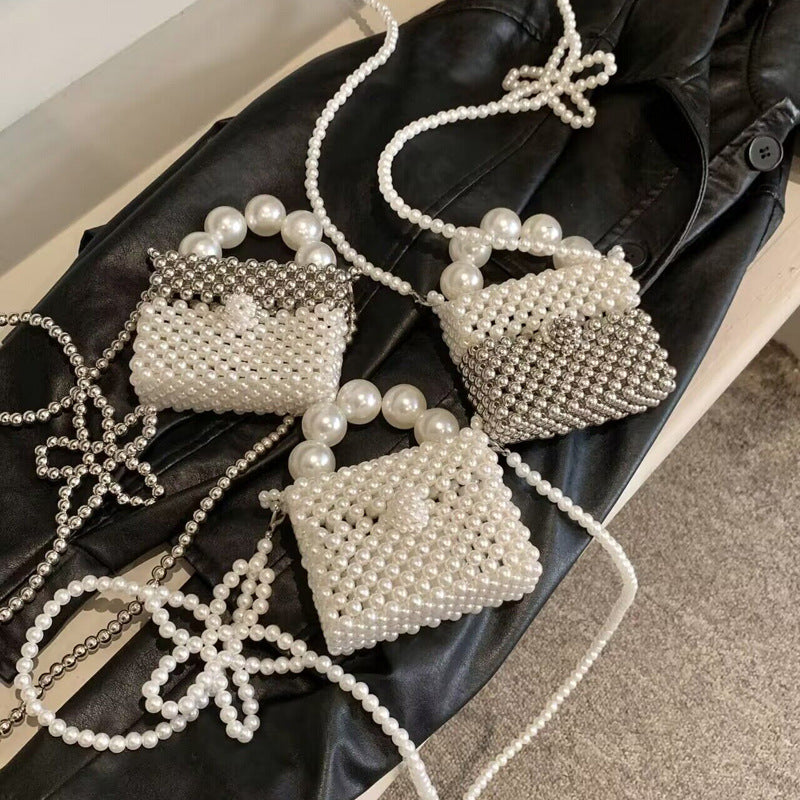 Pearl-Embellished Evening Handbag