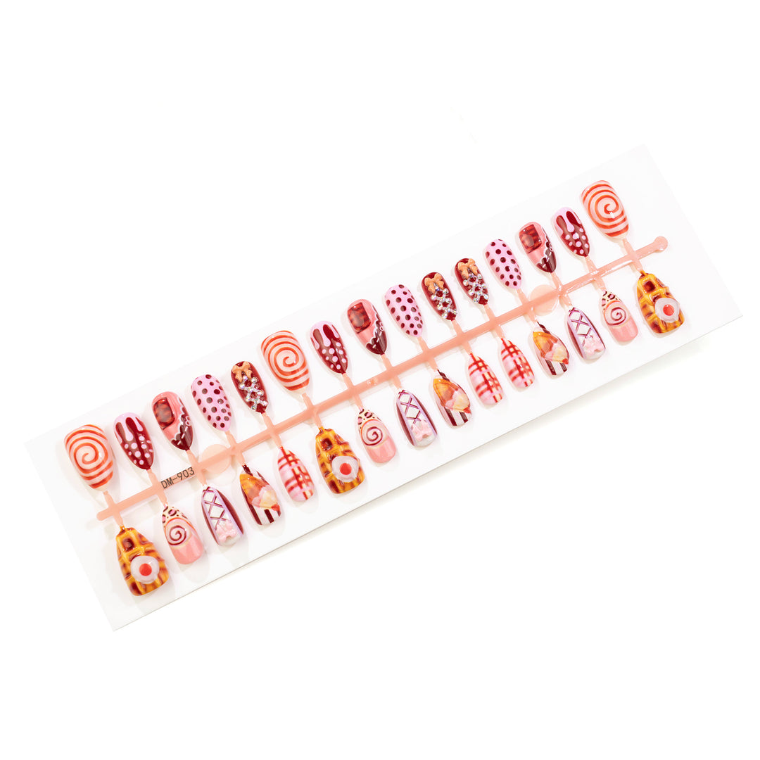 Artistic Dessert-Inspired Press-On Nail Art Set Kalsten