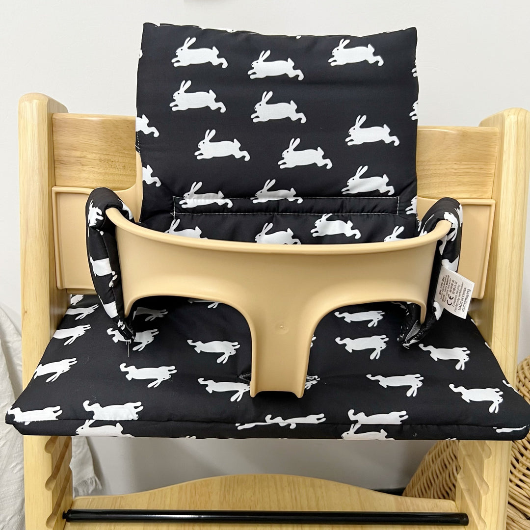 Padded Baby High Chair Cushion Set with Removable Teddy Applique