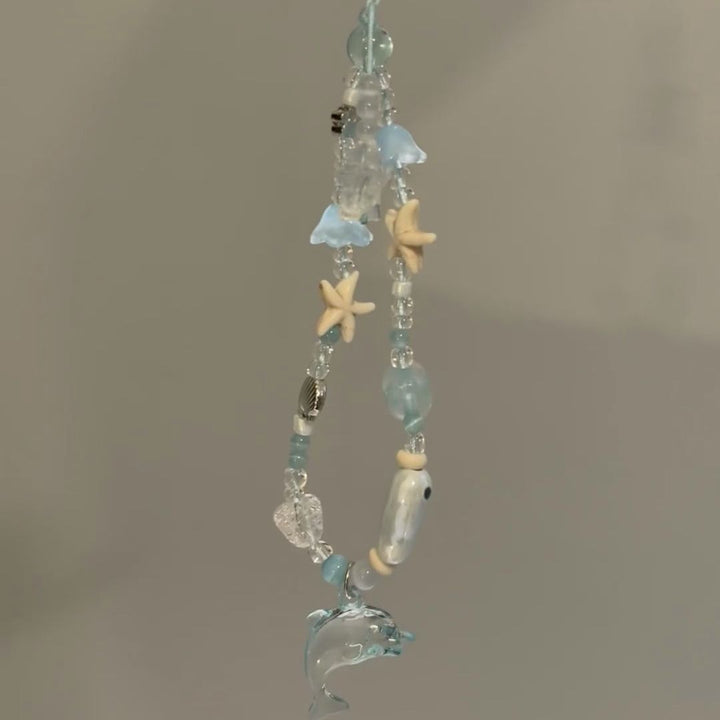 Dolphin-Themed Beaded Charm Eyewear Holder Kalsten
