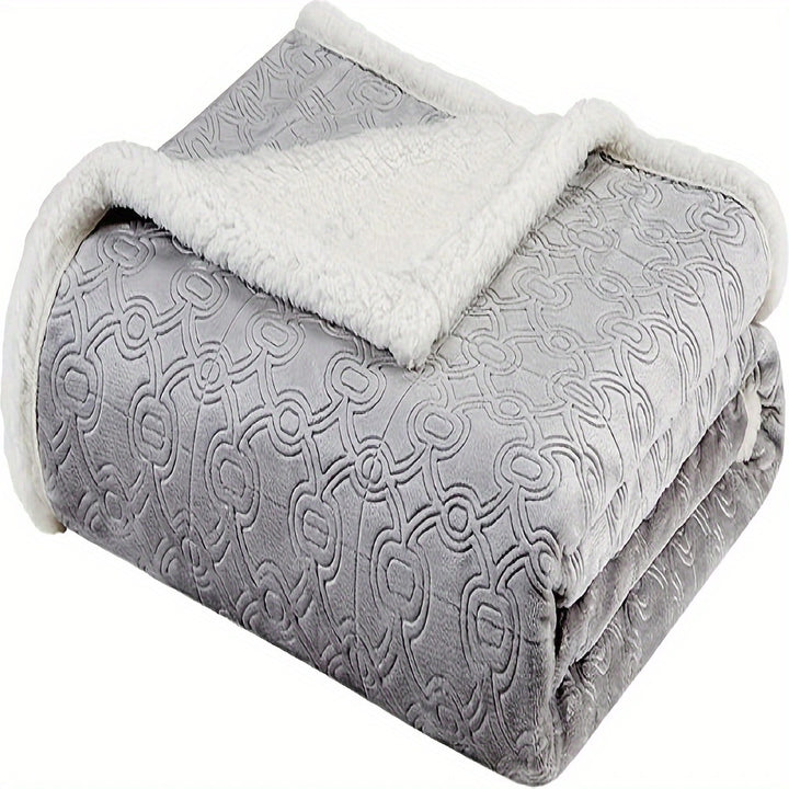 Plush Sherpa-Lined Throw Blanket