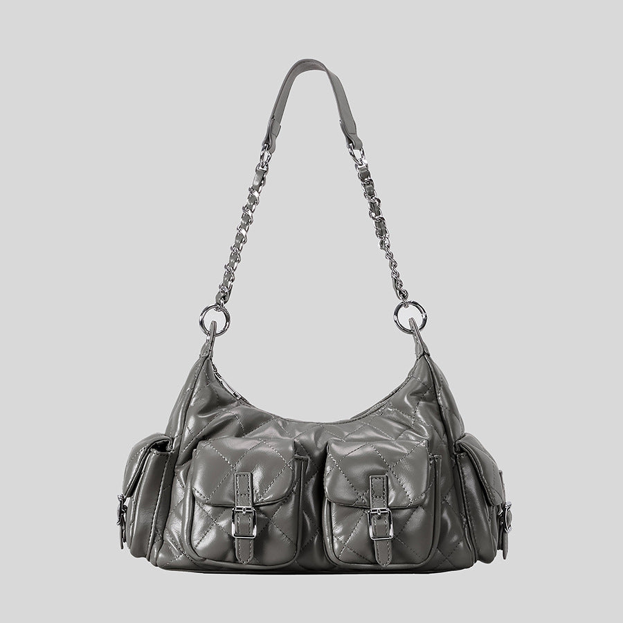 Quilted Multi-Pocket Handbag