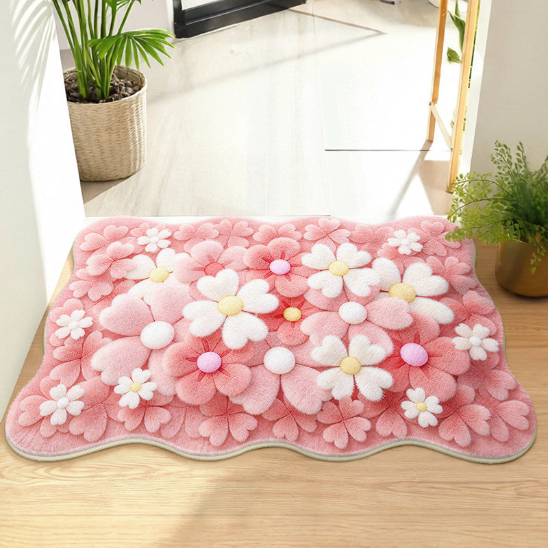 Floral-Themed Memory Foam Bath Mat Kalsten