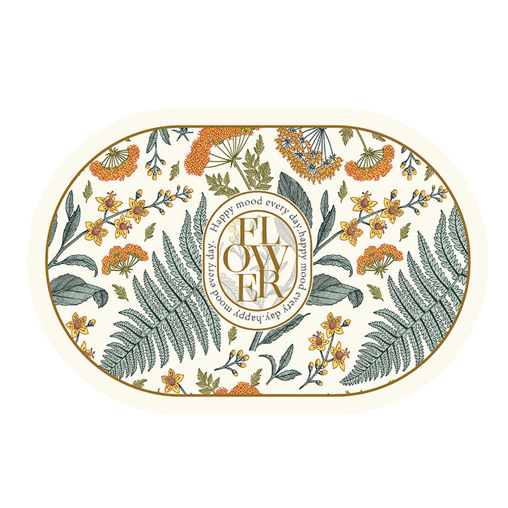 Floral Patterned Decorative Area Mat
